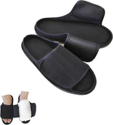 Unisex Open Toe Diabetic Shoes, Extra Wide Arthritis Edema Shoes, Medical Open Toe Cast Shoes for Swollen Feet Edema Footwear Indoor Outdoor Black