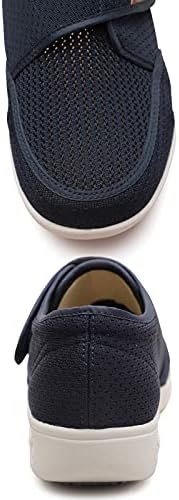 youyun Diabetic Shoes for Men Wide Width Elderly Men's Diabetic Shoes Adjustable Closure Breathable Lightweight Non Slip Air Cushion Sneakers for Swollen Feet Edema