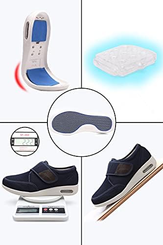 youyun Diabetic Shoes for Men Wide Width Elderly Men's Diabetic Shoes Adjustable Closure Breathable Lightweight Non Slip Air Cushion Sneakers for Swollen Feet Edema