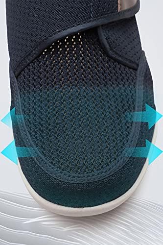 youyun Diabetic Shoes for Men Wide Width Elderly Men's Diabetic Shoes Adjustable Closure Breathable Lightweight Non Slip Air Cushion Sneakers for Swollen Feet Edema