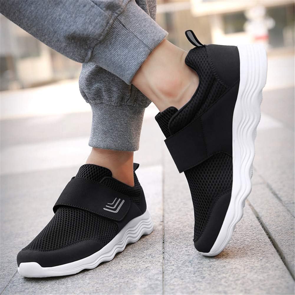 LEADER SHOW Men's Casual Comfort Walking Shoes Ultralight Flats Non-Slip Hook & Loop Fashion Sneakers