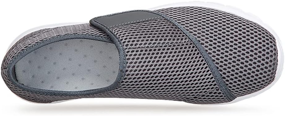 LEADER SHOW Men's Casual Comfort Walking Shoes Ultralight Flats Non-Slip Hook & Loop Fashion Sneakers