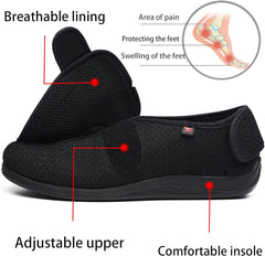 Women's Diabetic Shoes Comfortable and Adjustable Extra Wide Slip-on Shoes for Elderly,Edema,Swollen Feet