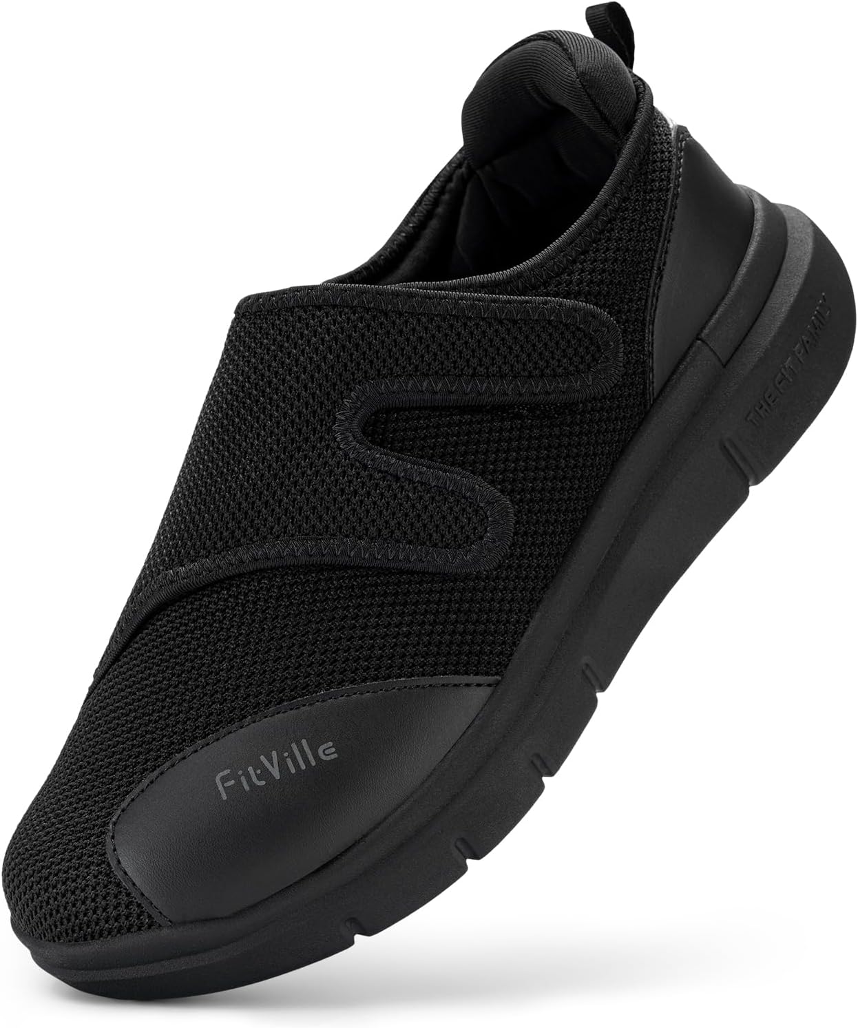 FitVille Diabetic Shoes for Men Extra Wide Width XX-Wide Orthopedic Slip-on Shoes Adjustable Closure Walking Sneakers with Arch Support Cushioning Therapeutic for Swollen Feet