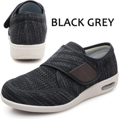 youyun Diabetic Shoes for Men Wide Width Elderly Men's Diabetic Shoes Adjustable Closure Breathable Lightweight Non Slip Air Cushion Sneakers for Swollen Feet Edema