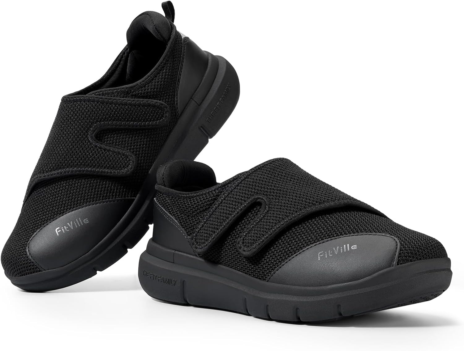 FitVille Diabetic Shoes for Men Extra Wide Width XX-Wide Orthopedic Slip-on Shoes Adjustable Closure Walking Sneakers with Arch Support Cushioning Therapeutic for Swollen Feet