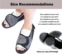 Open Toe Diabetic Shoes for Swollen Feet,Adjustable Walking Shoes Unisex Extra Wide Soft, Reduce Friction Indoor Outdoor Sandals